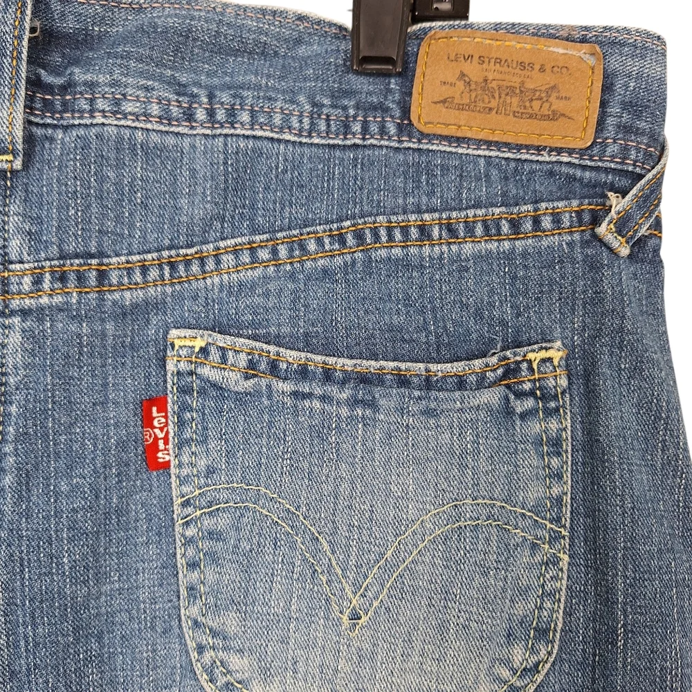 Vintage Levis Light Blue Wash Flare Denim Skirt Pockets Denim Maxi Skirt 11 - Picture 6 of 9